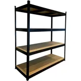 Quick Star Schwerlastregal Metall 150 cm x 180 cm x 60 cm schwarz