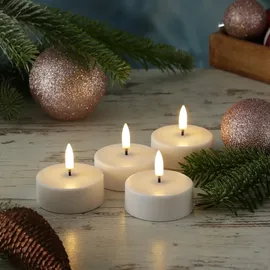 uYuni LED Maxi Teelichter 4 St. 6 cm weiß