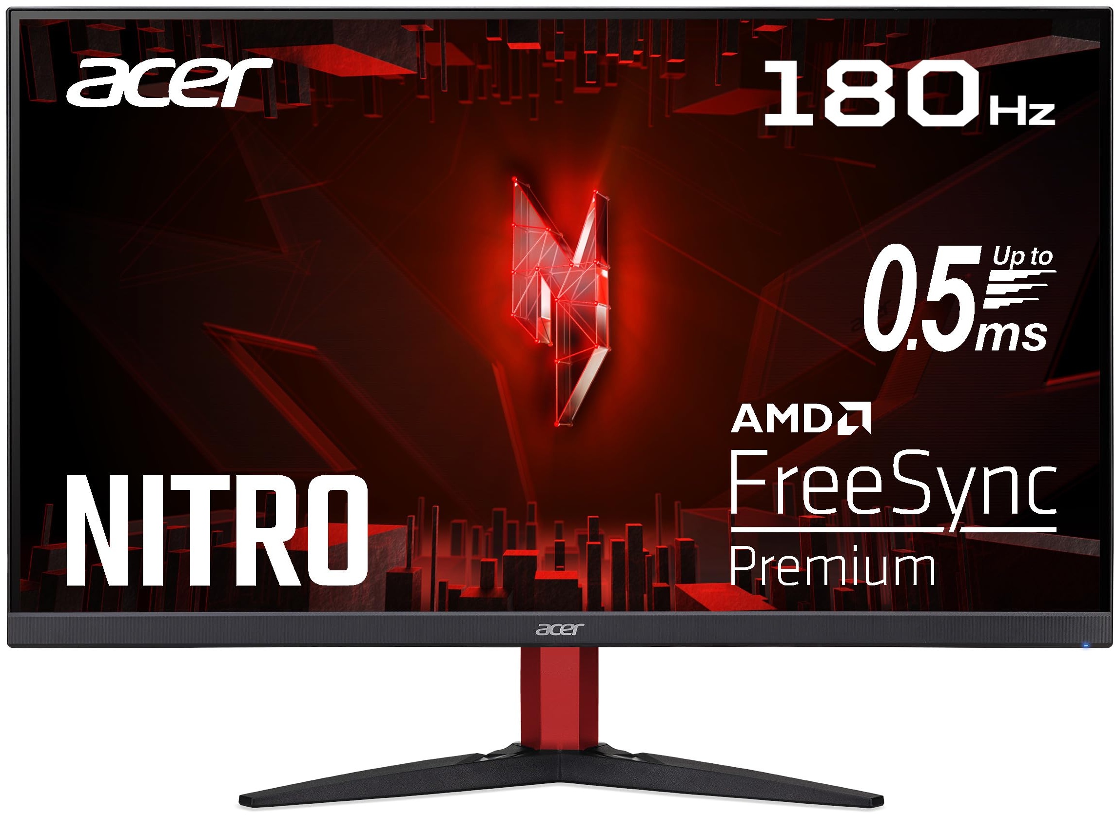 Acer Nitro KG272S3 Gaming Monitor 27 Zoll (69 cm Bildschirm) Full HD, 180Hz, bis zu 0.5ms (GTG), 2xHDMI 2.0, DP 1.2, FreeSync Premium, Schwarz