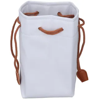 Leder-Beutel mit Kordelzug, Tragbare Tasche mit Kordelzug, Wasserdicht, Universeller Aufbewahrungsorganisator für Sofortbildkameras, Filmdrucker, 11,4 X 7,6 X 19,7 cm (Weiss)