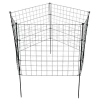 Garmix Teichzaun-Set 11-teilig 71x53cm/71x71cm/71x79cm 6x6cm Schwarz oder Grün ... (Gerade 71x71cm, Schwarz)