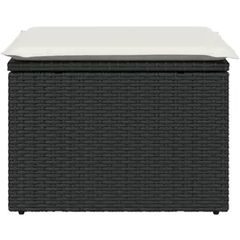 vidaXL Gartenhocker mit Kissen 55 x 55 x 37 cm schwarz