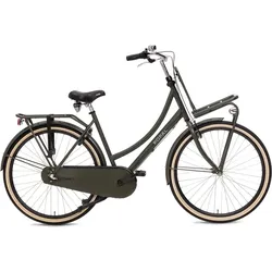 Popal Daily Dutch Basic+ N3 Hollandrad - Citybike - Damen - Armeegrün dunkelgrün|SCHWARZ|cremefarben 47 CM