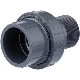 Mega Group - Mega Verschraubung Pvc-u 63 mm PVC Klebe Fitting Außengewinde 10 Bar, Grau