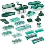 Genius Gemüseschneider Nicer Dicer Fusion smart, Set 34-tlg., mintgrün, präzisionsgeschliffene Klingen aus Edelstahl in GNOX-Qualität