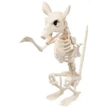 Boland 72404 - Ratten-Skelett, Größe 18 cm, beweglicher Mund, Attrappe aus Kunststoff, Ratte, Dekoration für Halloween, Karneval oder Mottoparty