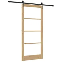 vidaXL Schiebetür rechts 93 x 211 cm Braun/Schwarz