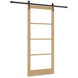 vidaXL Schiebetür rechts 93 x 211 cm Braun/Schwarz