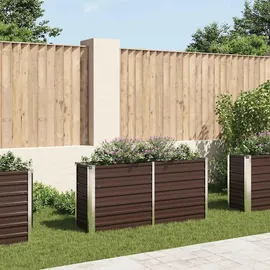 vidaXL Garten-Hochbeet verzinkter Stahl rechteckig 160 x 40 x 77 cm Braun 