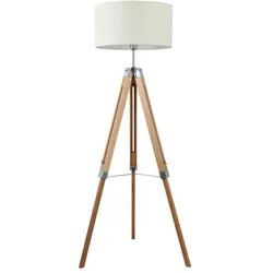 EGLO Stehlampe "LANTADA", beige (natur beige), Ø 45,00cm H: 143,00cm, Lampen, Stehleuchte, Natur und Beige, mit Schalter, FSC zertifiziert, E27