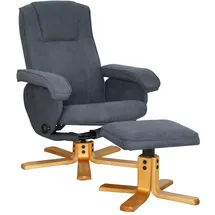 Svita Relaxsessel CHARLES Polyester 75 x 95 x 75 cm Dunkelgrau mit Hocker