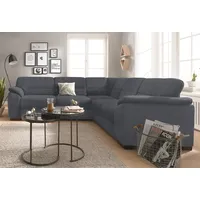 sit&more Ecksofa »Montego L-Form« wahlweise mit Bettfunktion und Schubkasten grau