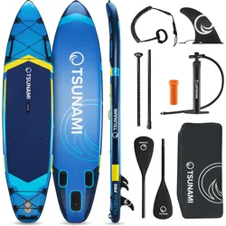 Stand Up Paddling Board zum Paddeln Aufgeblasen universal TSUNAMI  T13 350 cm blau|gelb 350 CM