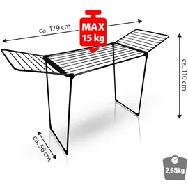 BigDean Wäscheständer 20m extra hoch & dicke Leinen - Wäschetrockner Europe