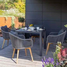 Mr. Deko Solana Rope Gartenstuhl 63 x 63 x 108 cm grau 2 St.