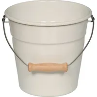 RIESS Classic Weiss Mini Eimer mit Holzgriff Ø16cm Emaille