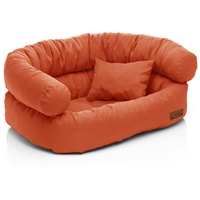 Juelle Hundebett - große Hunde Sofa Abnehmbarer Bezug maschinenwaschbar flauschiges Bett, Hundesessel Santi S-XXL (Größe: XL - 120x85cm, Orange)