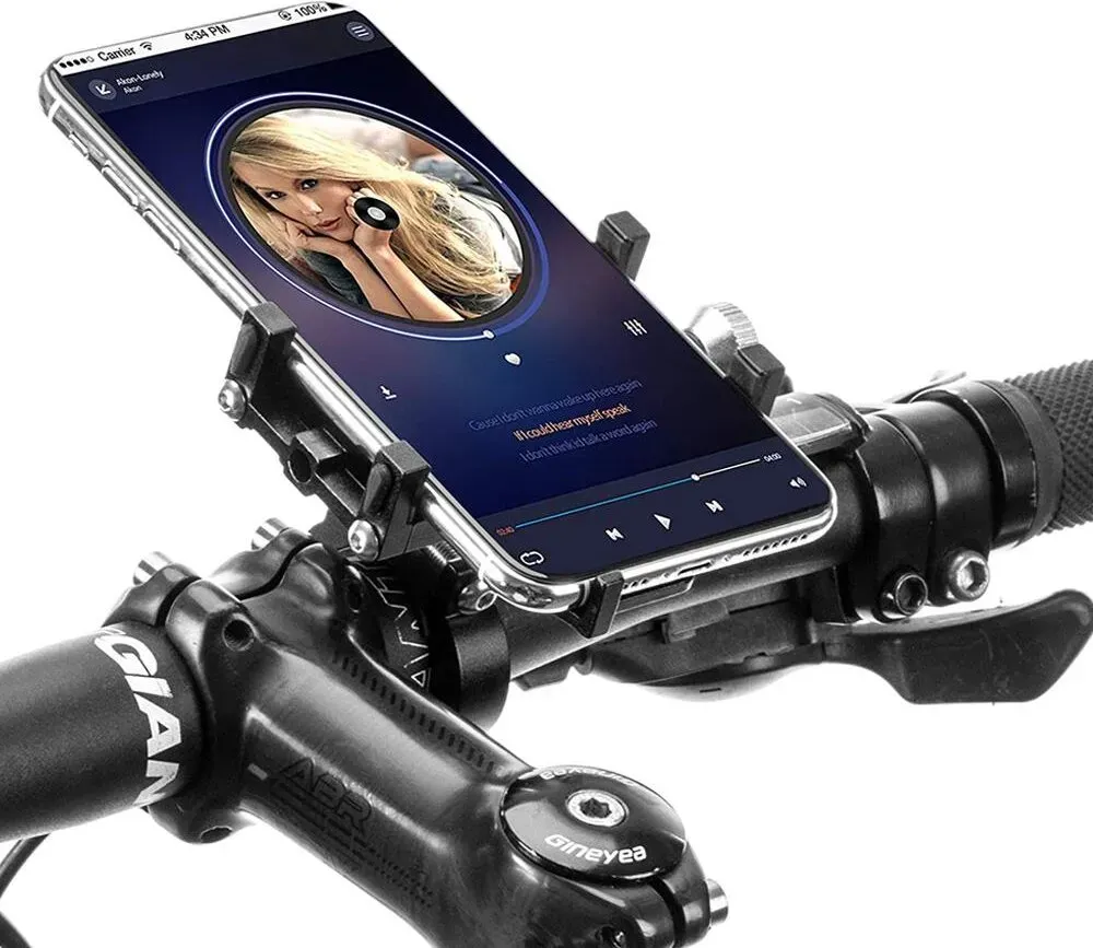 Fahrrad-Telefonhalter Metallhalterung für Smartphones schwarz No Size