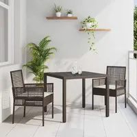 vidaXL Garten Essgruppe 3-tlg. Braun