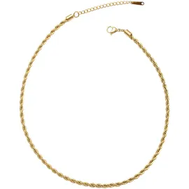 FIRETTI Collier Kordelkette Goldfarben Edelstahl