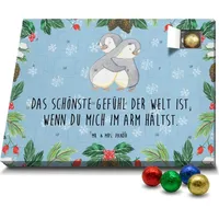 Mr. & Mrs. Panda Schoko Adventskalender Pinguine Kuscheln - Blau Pastell - Geschenk, für Ehemann, Liebesgeschenk, für Männer, Freund, Schokolade... - Blau