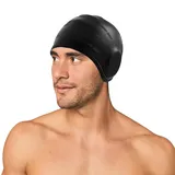 3D Badekappe Gehörschutz Unisex, Silikon Badekappen Ohrenschutz für Kurze Lange Haare, Swimming Cap Wasserdicht, Schwimmmütze Elastische für Frauen Männer Erwachsene Kinder