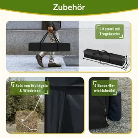 Laiham Faltpavillon 3 x 3 m inkl. 4 Seitenteile Schwarz