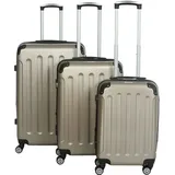 Glüückskind Koffer Trolley Kofferset aus ABS in Rose Gold 3tllg. Set - Beige