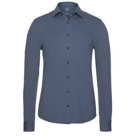 Olymp Businesshemd OLYMP Level Five body fit Jerseyshirt", Herren, Gr. 40, Normaler Arm, rauchblau, 92% Baumwolle, 8% Elasthan, Hemden,