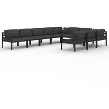 vidaXL Garten-Lounge-Set 10-tlg. Aluminium grau