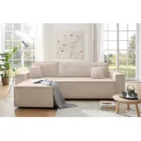 OTTO home Ecksofa CASSI L-Form, 241cm - OTTO. Verlässliche Qualität., Schlaffunktion (133/200), Boxspring, Bettkasten, Cord, Unser Tiefpreis beige