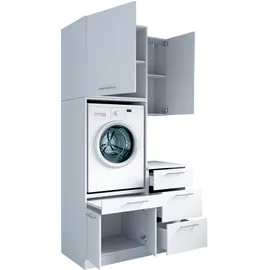 laundreezy Mehrzweckschrank-Set 118 x 238 x 68 cm Weiß