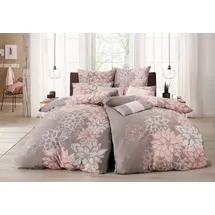Home Affaire Bettwäsche HOME AFFAIRE "Susan in Gr. 135x200 oder 155x220 cm", rosa (rosa, grau), B/L: 135cm x 200cm, 1 Stk., 1 Stk., Polycotton recycelt, B/L: 80cm x 80cm, 2 Stk.