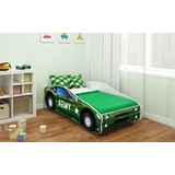 luxusbetten24 Kinderbett Car, mit verschiedenen Motiven 80 cm x 160 cm