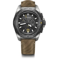 Victorinox Herren-Uhr I.N.O.X. Chrono, Herren-Armbanduhr, analog, Quarz, Wasserdicht bis 200 m, Gehäuse-Ø 43 mm, Armband 21 mm, 90 g, Schwarz/Braun