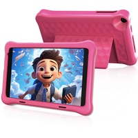 Wqplo Tablet für Kinder, 8 Zoll, Android 12 Tablet, Kinder, 1280 x 800 IPS HD, 4000 mAh, WiFi, Bluetooth, Dual-Kamera, Kindersteuerungsmodus, Dämpfungscase (Rosa)