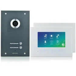 2 Familienhaus 4 Draht Video Türsprechanlage mit Wlan Optional, Edelstahl RAL7016 Anthrazit für Unterputz Montage 2x 7 Zoll Monitor Nein