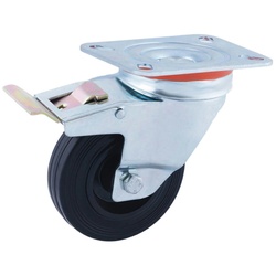 Lenkrolle Ø80Mm (Rad) Bremse Schwarz Gummi - Gummi Cr29467 Afo