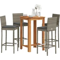 vidaXL Gartenbar-Set 5-tlg. Grau