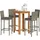 vidaXL Gartenbar-Set 5-tlg. Grau