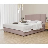 Fun Möbel Boxspringbett Schlafzimmerbett ELICIO 160x220cm Stoff Rose inkl. Bettkasten - Rosa