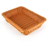 HAOHIZE Brotkörbchen, 30 x 20 cm Brotkorb Geflochten Kunststoff Eckig, Geschenkkorb Leer, Brötchenkorb Klein, Dekokorb Countrystyle, Obstkorb, Picknickkorb, Rattan-Brotkörbe von Lebensmitteln