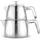 KARACA Brewinox Teekannen Set aus Edelstahl, 2-teiliger Teebereiter, Rostfrei & Spülmaschinenfest, Ergonomischer Griff, Tropffreier Ausgießer, Silber/Inox