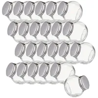Zeller 24 Stück Vorratsglas Candy, Edelstahldeckel - 6,5 x