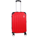 Koffer & Reisekoffer mit 4 Doppelrollen & Teleskopstange und TSA Schloß - Hartschalenkoffer 59x42x25 (Red, M)