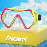 Erwachsene Taucherbrille Professionelle Schnorchelbrille180° Panorama Anti-Fog Schwimmbrille Tempered Glas Tauchgerät Maske Verstellbares Silikonband für Schnorcheln Schwimmen