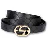 Silbergift Koppelgürtel Leder schwarz 105