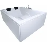 Freistehende Doppelbadewanne 180x130 cm, groß, für 2 Personen, glasfaserverstärktes Sanitäracryl, Caribia DYNASTY XL Badewanne, Made in Germany