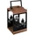 ECD Germany Windlicht 22cm Holzlaterne Glas Metall Braun