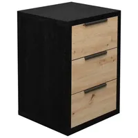 Mäusbacher Nachtkommode in flamed wood black / asteiche -